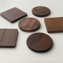 natural round square solid wood coaster for restaurant